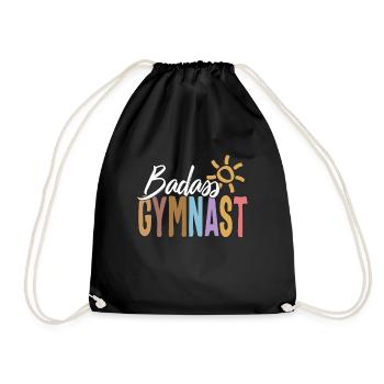Gymnastikhemd, Badass Gymnast Tee, Sport Girl - Turnbeutel - Schwarz - Vorne