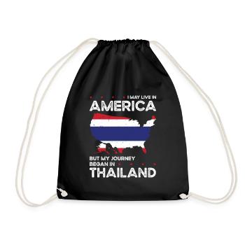 Geboren Thai Thailand Amerikanisch USA - Turnbeutel - Schwarz - Vorne