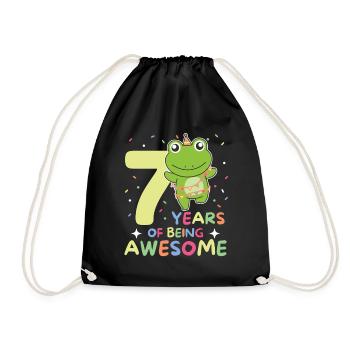 Grenouille pour 7e anniversaire Enfants de sept ans - Sac de sport léger - noir - Devant