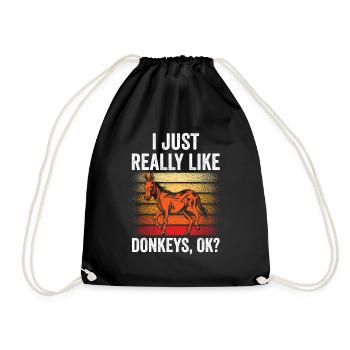 J’aime les ânes juste très ferme animal mignon - Sac de sport léger - noir - Devant