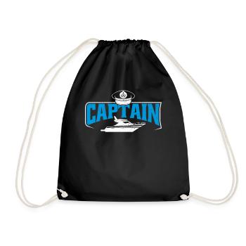 Captain Funny saying - Drawstring Bag - black - Front