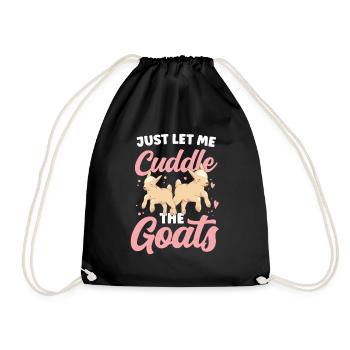Let me just pet the goats Animal goat - Drawstring Bag - black - Front