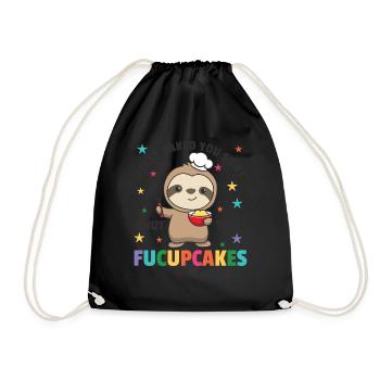 Je viens de vous faire cuire un peu fermer le paresseux fucupcakes - Sac de sport léger - noir - Devant