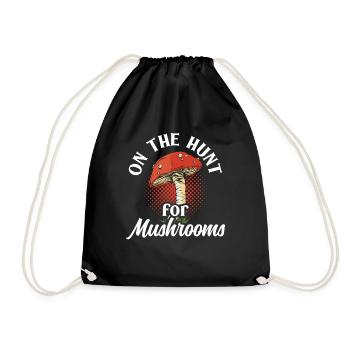 In search of mushrooms Mushroom pickers Mushrooms - Drawstring Bag - black - Front