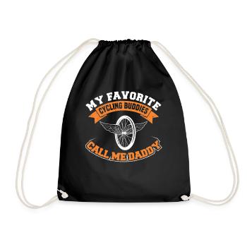 My favorite Cycling Buddies call - Drawstring Bag - black - Front