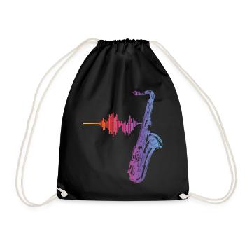 Saxophone Heartbeat/ Frequency For Saxophone Playe - Turnbeutel - Schwarz - Vorne