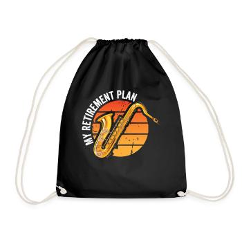 My Retirement Plan Play Saxophone For Saxophone En - Drawstring Bag - black - Front