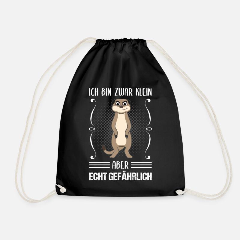 Erdmännchen Klein Aber Gefährlich Spruch Geschenk - Turnbeutel - Schwarz