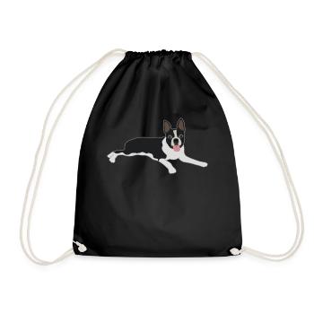 Boston Terrier Hund Hundeliebhaber Geschenk - Turnbeutel - Schwarz - Vorne