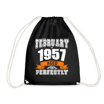 Cadeau d'anniversaire vintage de janvier 1957 - Sac de sport léger - noir - Devant