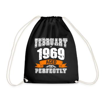 Cadeau d'anniversaire vintage de janvier 1969 - Sac de sport léger - noir - Devant
