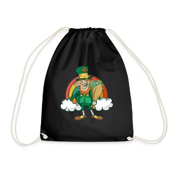 Irland Irisch Kobold St Patricks Day Lustig - Turnbeutel - Schwarz - Vorne