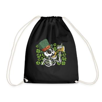 Skeleton Leprechaun Clover Beer Mug - St - Sac de sport léger - noir - Devant