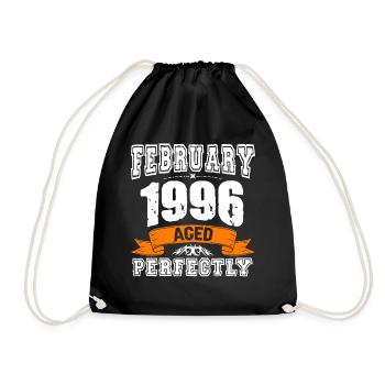 Januar 1996 Vintage Geburtstag Geschenk - Turnbeutel - Schwarz - Vorne