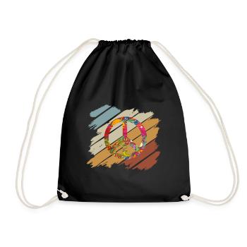 Hippie Peace Groovy Flowerpower Boho Woodstock - Sac de sport léger - noir - Devant