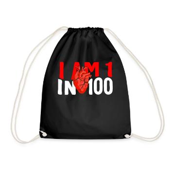 Chemise de chirurgie cardiaque, je suis 1 sur 100 tee, top CHD - Sac de sport léger - noir - Devant