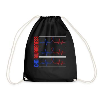 Chemise de chirurgie cardiaque, rythme cardiaque de sensibilisation à la cardiopathie congénitale, cardiopathie congénitale - Sac de sport léger - noir - Devant