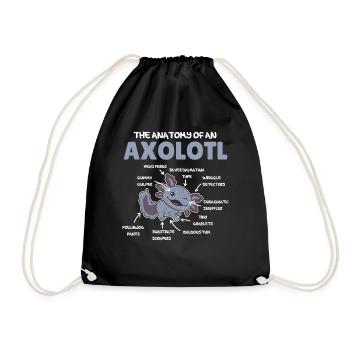 Axolotl Explication Anatomie d’un Axolotl - Sac de sport léger - noir - Devant