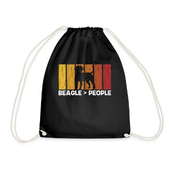 Beagle > People Beagles Puppy Dog Lovers - Drawstring Bag - black - Front