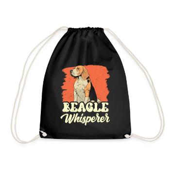 Beagle Whisperer Beagles lover puppy dog - Drawstring Bag - black - Front