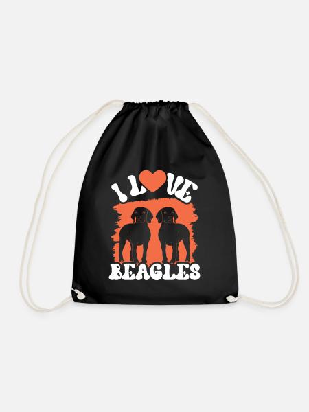 J’adore Beagles lover Beagle chiot chien Beagle - Sac de sport léger - noir