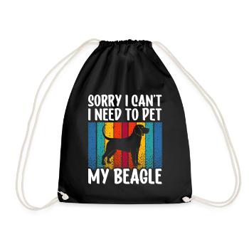 Kann Nicht Ich Muss Meinen Beagle Streicheln Hund - Turnbeutel - Schwarz - Vorne