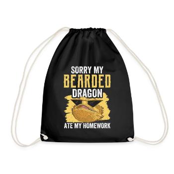 Un dragon barbu a mangé mon animal de devoirs - Sac de sport léger - noir - Devant