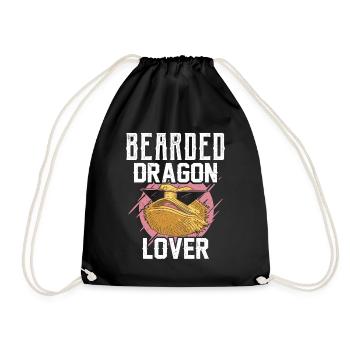 Bartagamen Liebhaber Tier Bearded Dragon Haustier - Turnbeutel - Schwarz - Vorne
