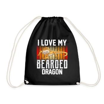 I love my bearded dragon animal bearded dragon - Drawstring Bag - black - Front