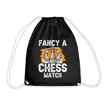 Fancy a chess game Chess player - Drawstring Bag - black - Front