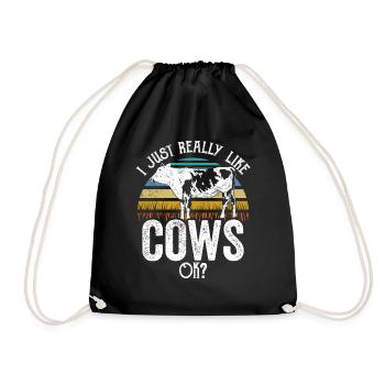 J’aime beaucoup les vaches laitières ferme - Sac de sport léger - noir - Devant