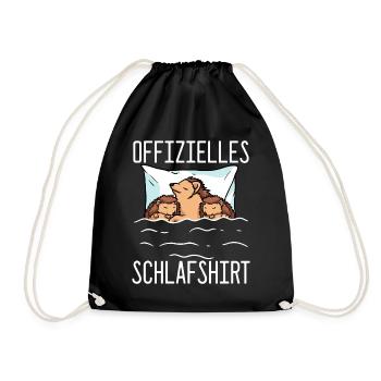Offizielles Schlafshirt Igel Schlafanzug Igel - Turnbeutel - Schwarz - Vorne