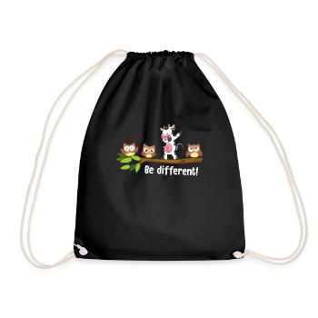Be Different Cow Be You Autism Awareness Cow - Turnbeutel - Schwarz - Vorne