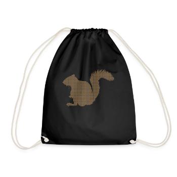 Squirrel - Drawstring Bag - black - Front
