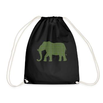 Elefant - Turnbeutel - Schwarz - Vorne