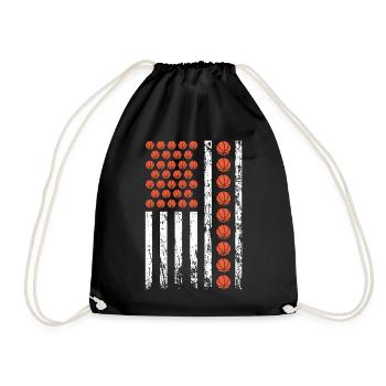 Amerikanischer Sport Basketball Flagge - Turnbeutel - Schwarz - Vorne