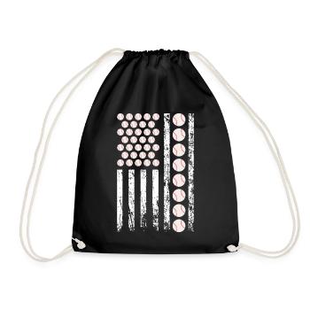 American Sports Baseball Flag Athletic Ballspiel - Turnbeutel - Schwarz - Vorne