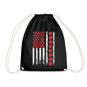 American Sports Basketball Flag Athletic - Drawstring Bag - black - Front