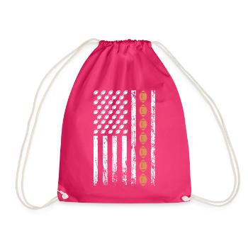 American Sports Rugby Flag Football Athletic - Drawstring Bag - fuchsia - Front