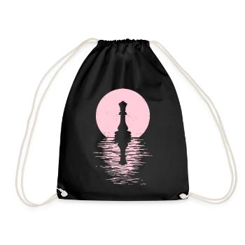 Jeu de club d’échecs Cheval Pièce d’échecs Hommes + Femmes - Sac de sport léger - noir - Devant