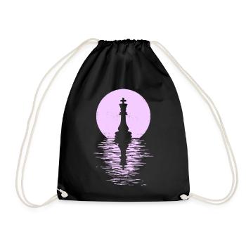 Jeu de club d’échecs Cheval Pièce d’échecs Hommes + Femmes - Sac de sport léger - noir - Devant