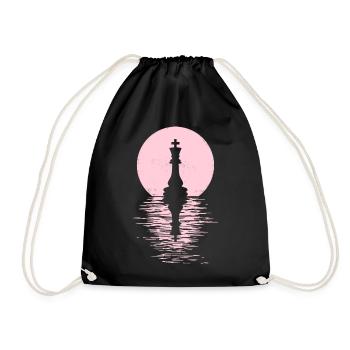Jeu de club d’échecs Cheval Pièce d’échecs Hommes + Femmes - Sac de sport léger - noir - Devant