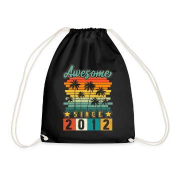 2012 Anniversaire Né Année de naissance millésime - Sac de sport léger - noir - Devant