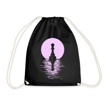 Jeu de club d’échecs Cheval Pièce d’échecs Hommes + Femmes - Sac de sport léger - noir - Devant