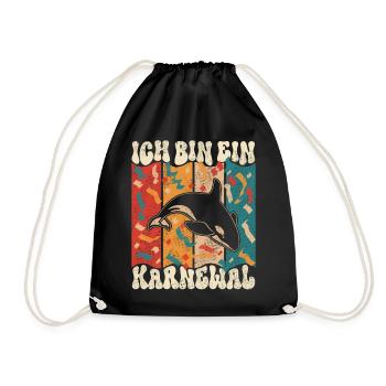 Ich Bin ein Karnewal Karneval Fasching - Turnbeutel - Schwarz - Vorne