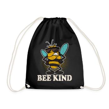 Bee Kind Imker Bienen - Turnbeutel - Schwarz - Vorne