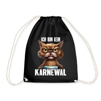 Ich Bin Kein Karnewal Anti Karneval Fasching - Turnbeutel - Schwarz - Vorne