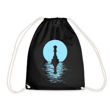 Jeu de club d’échecs Cheval Pièce d’échecs Hommes + Femmes - Sac de sport léger - noir - Devant