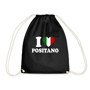 I Love Positano I love Italy heart Amalfi Coast - Drawstring Bag - black - Front