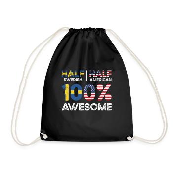 Né en Suède, Suède, Américain, États-Unis - Sac de sport léger - noir - Devant